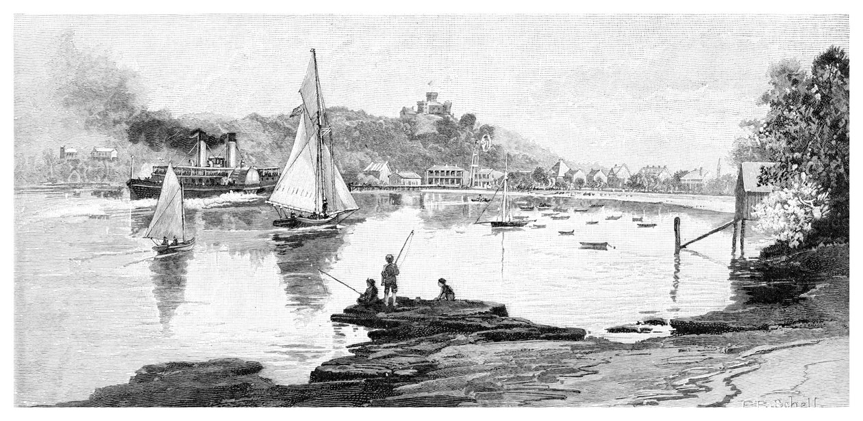 Męska plaża, Sydney, Nowa Południowa Walia, Australia, 1886. autorstwa Frederic B. Schell