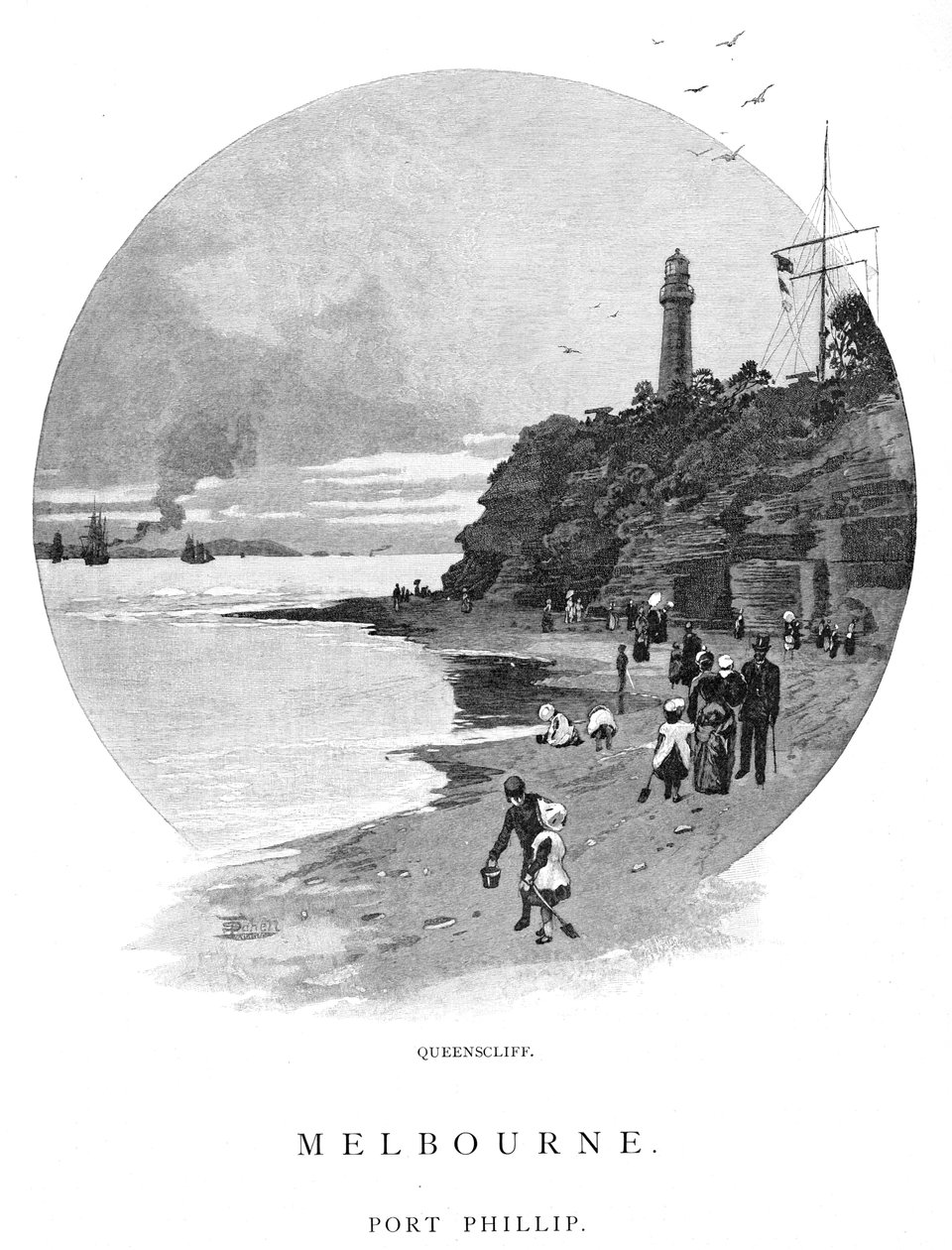 Queenscliff, Port Phillip, Wiktoria, Australia, 1886. autorstwa Frederic B. Schell