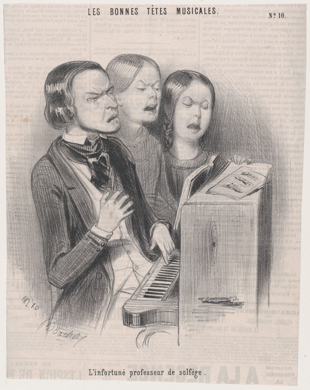 Niefortunny nauczyciel teorii muzyki, 1840., 1840. autorstwa Frederic Bouchot