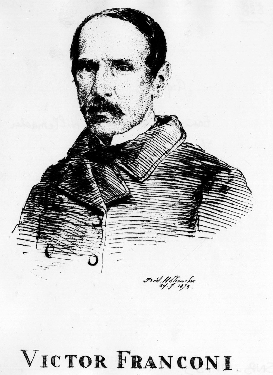Cyrk: Eau forte autorstwa Frédérica Hillemachera, portret Victora Franconi - w „Cyrku Franconi”. autorstwa Frederic Desire Hillemacher