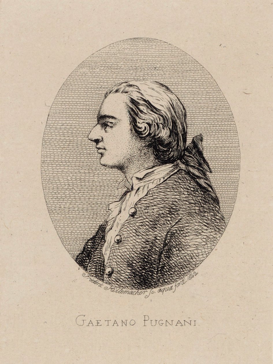 Portret skrzypka i kompozytora Gaetano Pugnaniego 1731-1798, 1842. autorstwa Frederic Desire Hillemacher