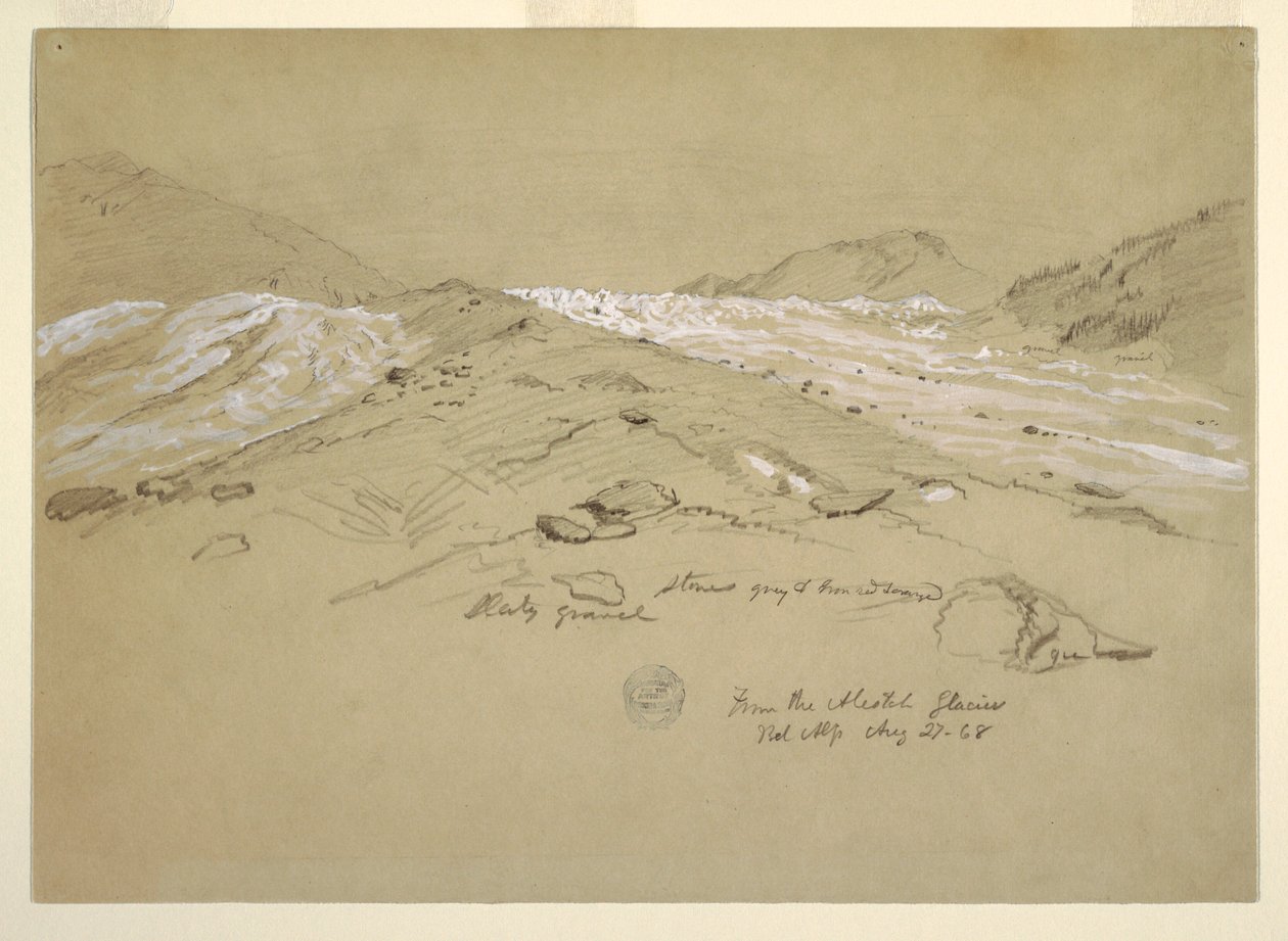 Lodowiec Aletsch, Alpy Berneńskie, Szwajcaria autorstwa Frederic Edwin Church