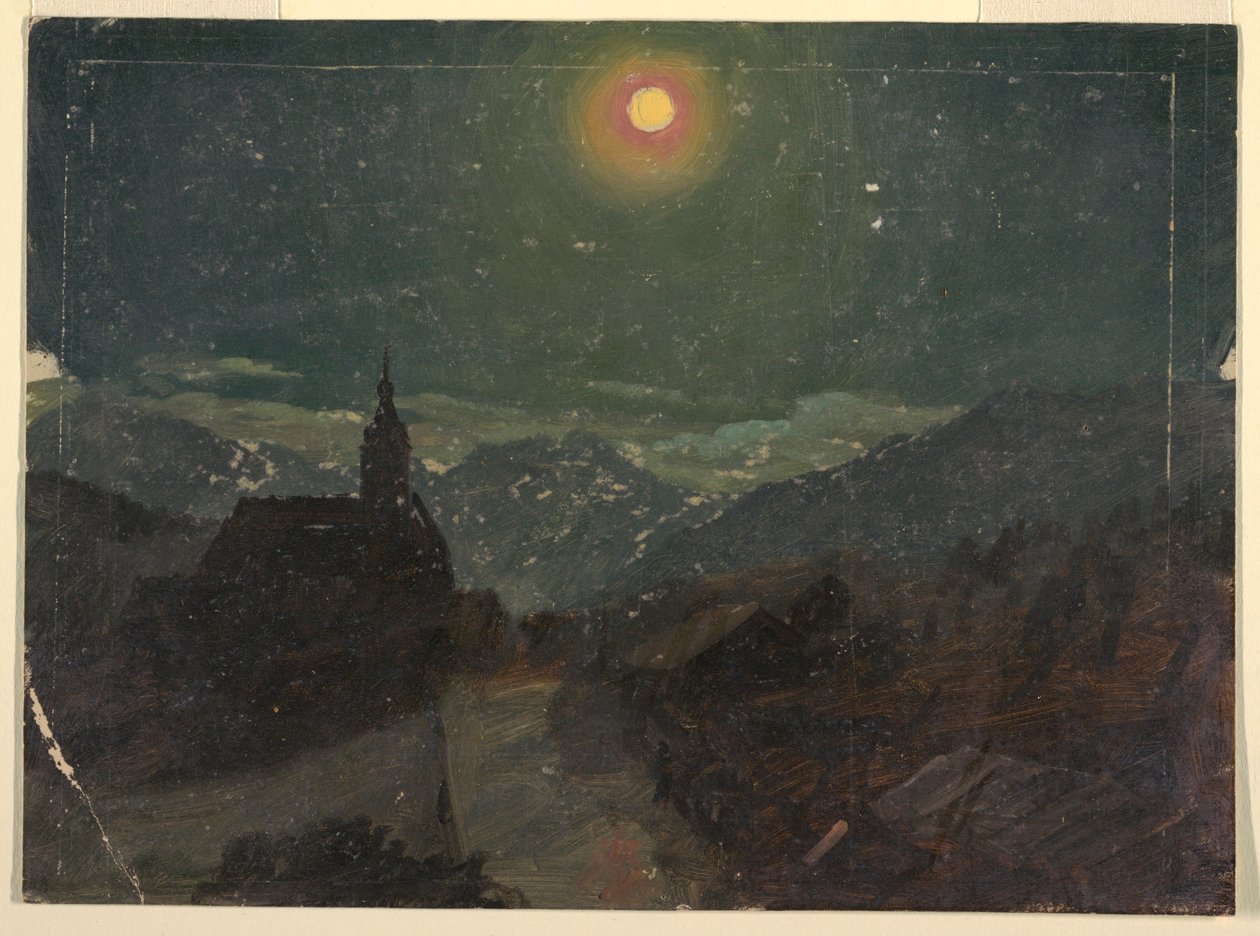 Alpejski krajobraz nocą autorstwa Frederic Edwin Church