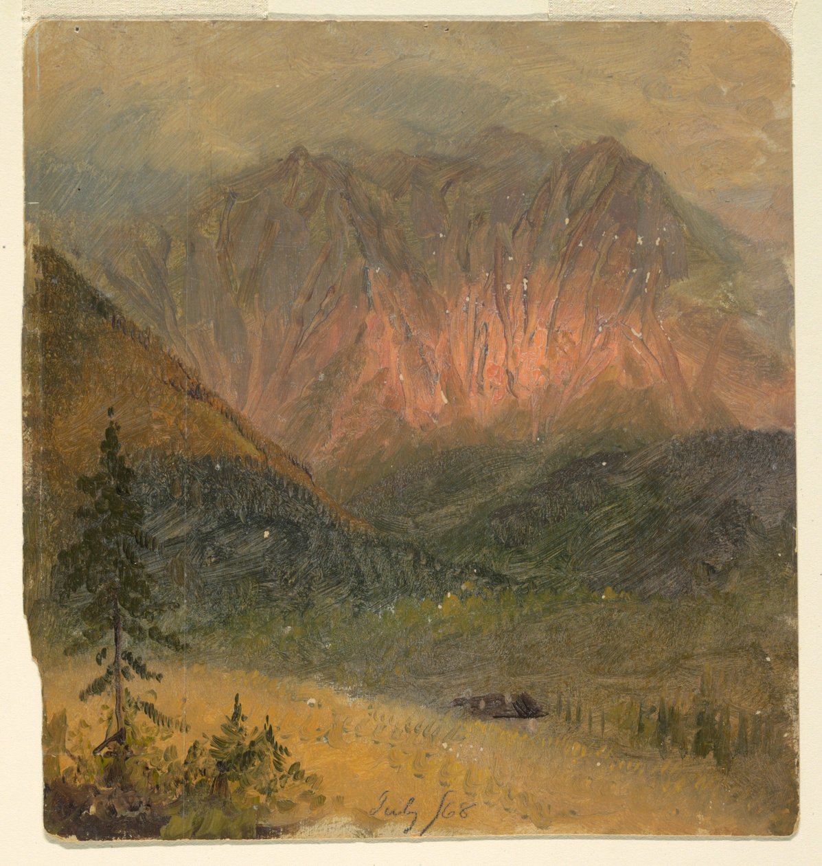 Alpejskie studium zachodu słońca autorstwa Frederic Edwin Church