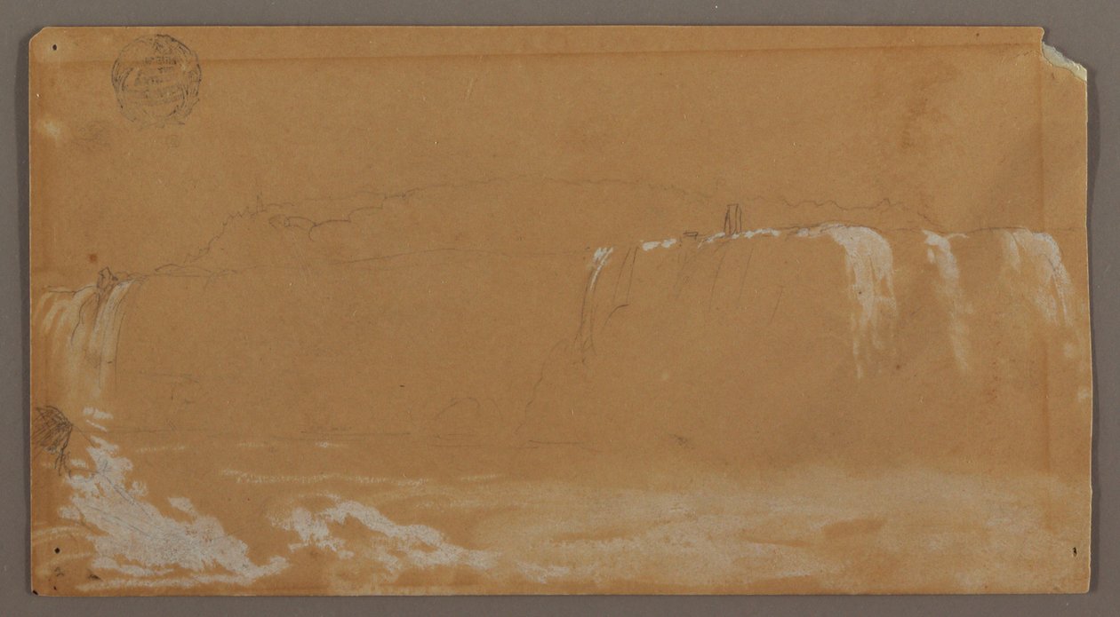 American Falls, Goat Island i część Horseshoe Falls, widziane z kanadyjskiego brzegu rzeki Niagara autorstwa Frederic Edwin Church