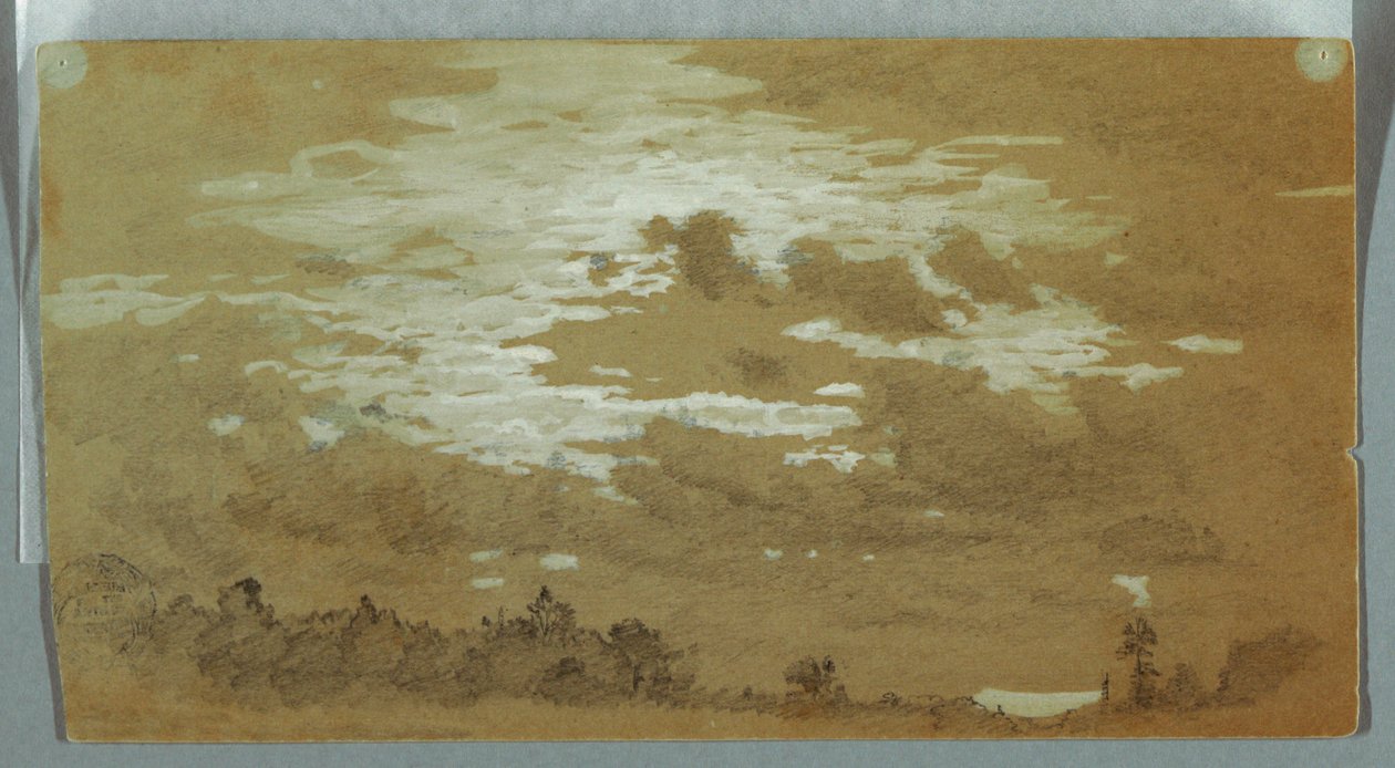 Pochmurne niebo nad zalesionym grzbietem, Niagara autorstwa Frederic Edwin Church