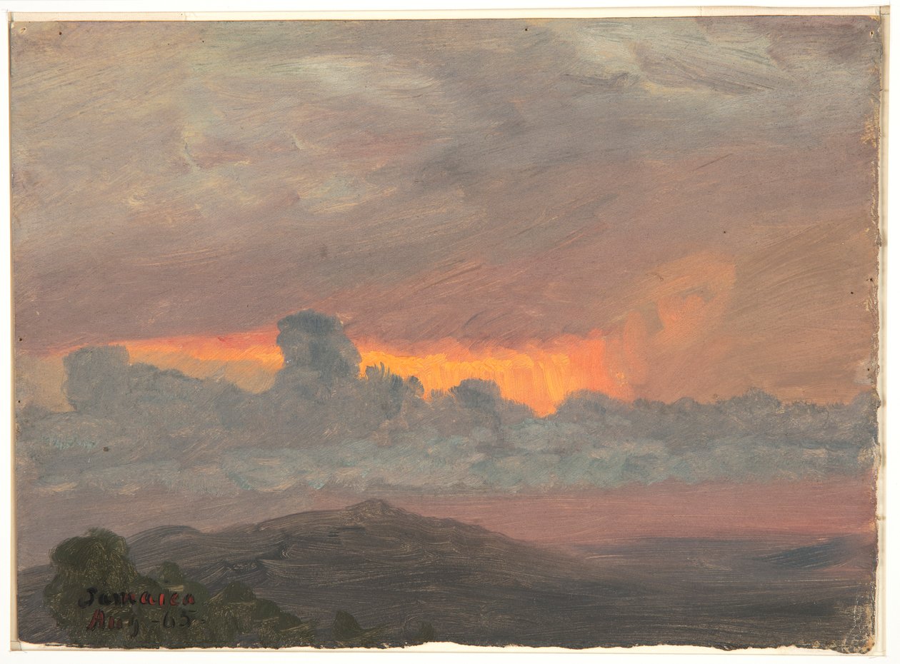 Pochmurny zachód słońca, Jamajka autorstwa Frederic Edwin Church