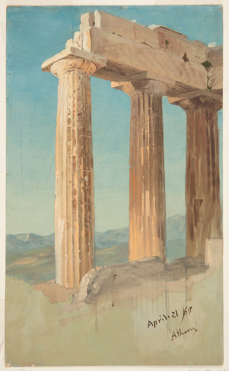 Kolumny Partenonu, Ateny autorstwa Frederic Edwin Church
