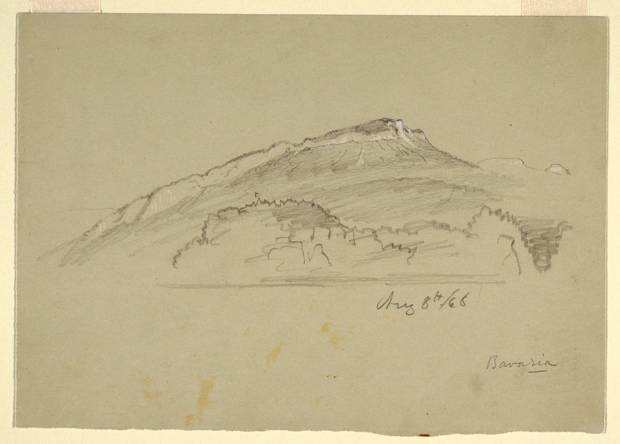 Rysunek, Drzewo, Bawaria, 8 sierpnia 1868 r. autorstwa Frederic Edwin Church
