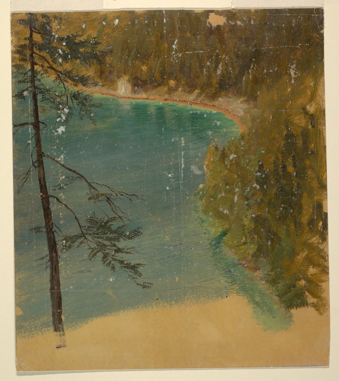 Rysunek, jezioro alpejskie (Bawaria lub Szwajcaria), 1868 r. autorstwa Frederic Edwin Church