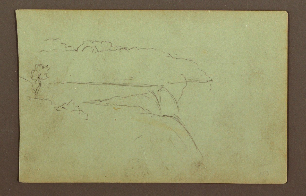 Rysunek American Falls Under a Cloudy Sky, rzeka Niagara, prawdopodobnie 1856 r. autorstwa Frederic Edwin Church