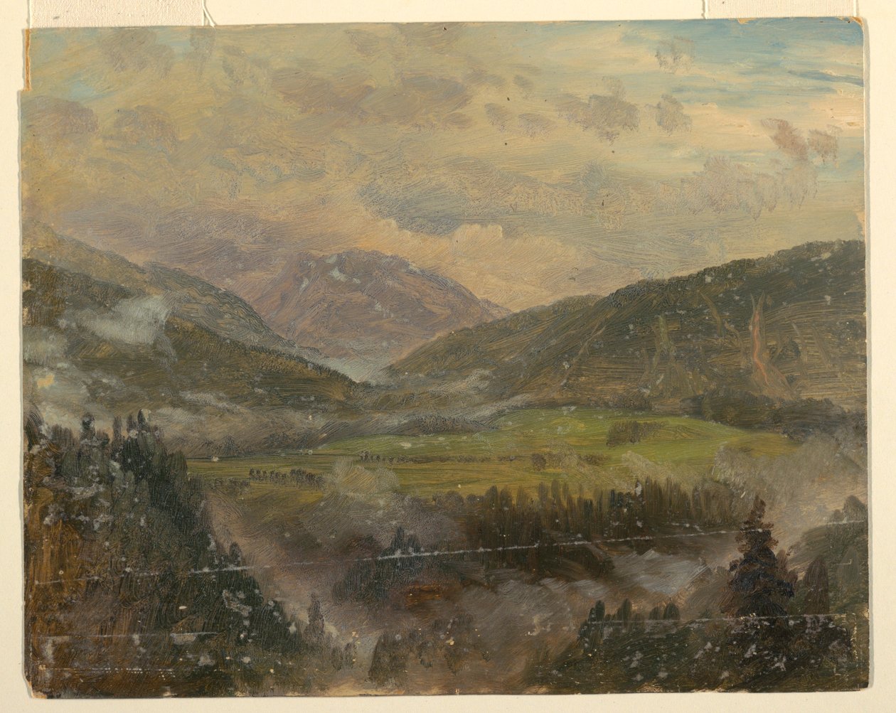 Rysunek, Pejzaż Apline (Bawaria lub Szwajcaria), 1868 r. autorstwa Frederic Edwin Church
