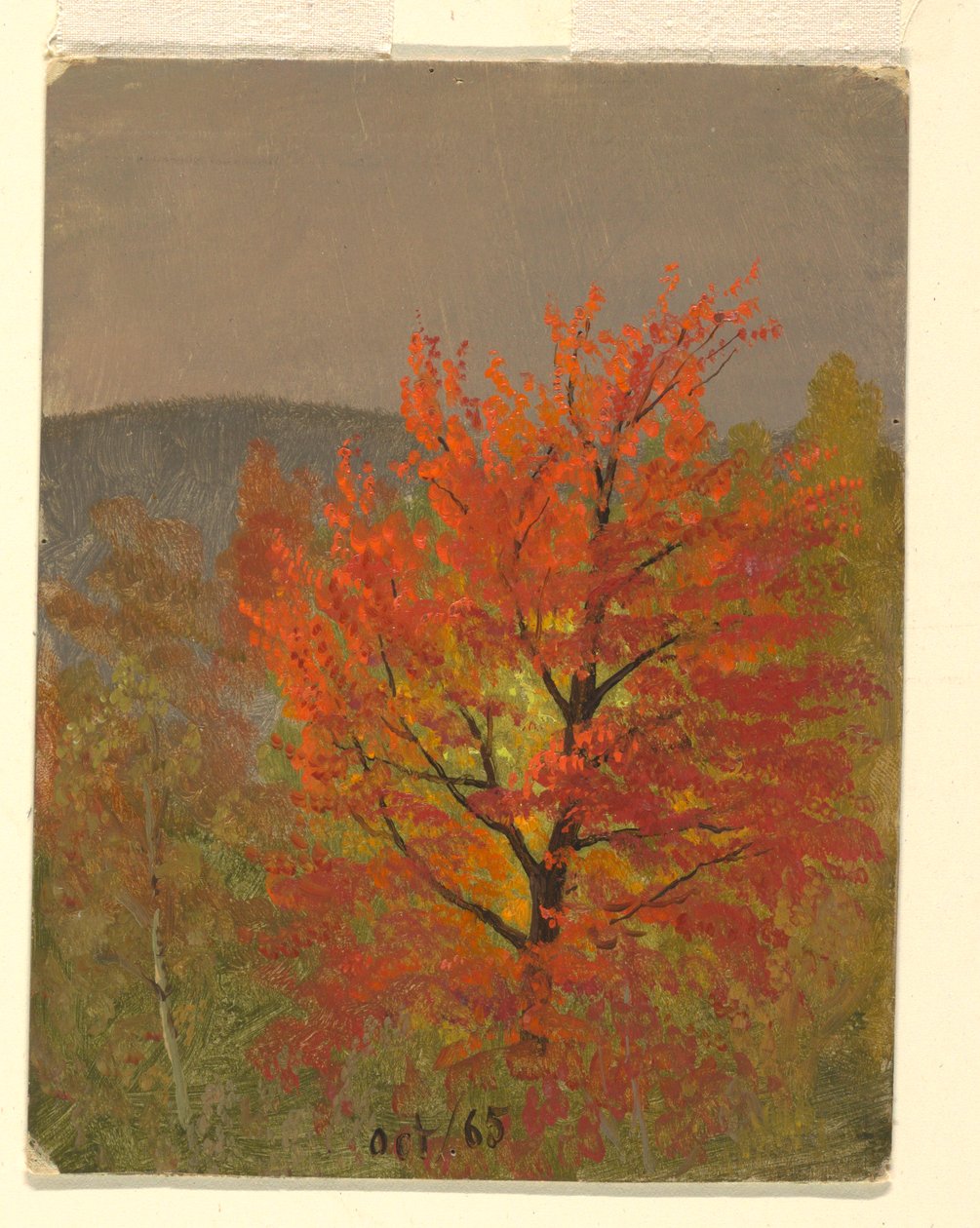 Rysunek, Jesienny krajobraz (Vermont), 1865-70 autorstwa Frederic Edwin Church