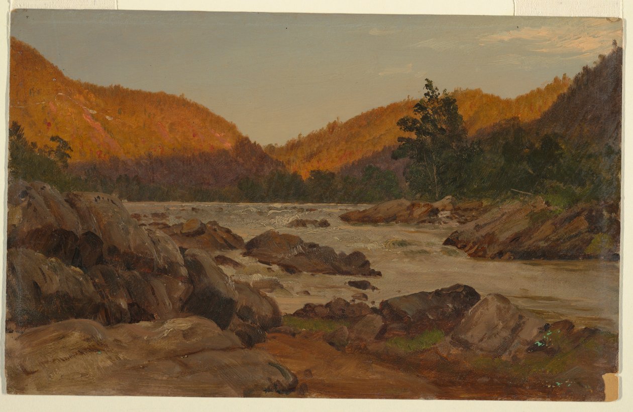 Rysunek, Jesienny krajobraz w Karolinie Północnej, 1865-70 autorstwa Frederic Edwin Church