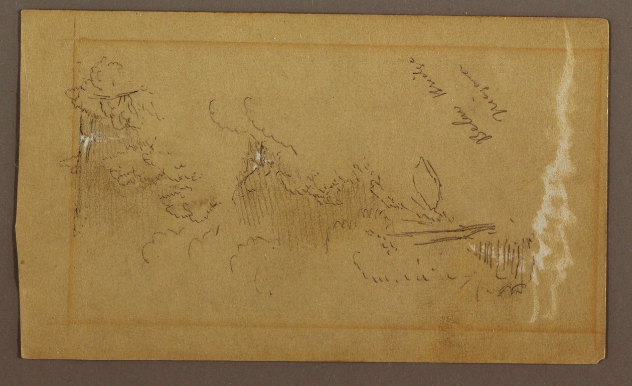 Rysunek, Poniżej mostu, rzeka Niagara, Nowy Jork, prawdopodobnie 1858 r. autorstwa Frederic Edwin Church