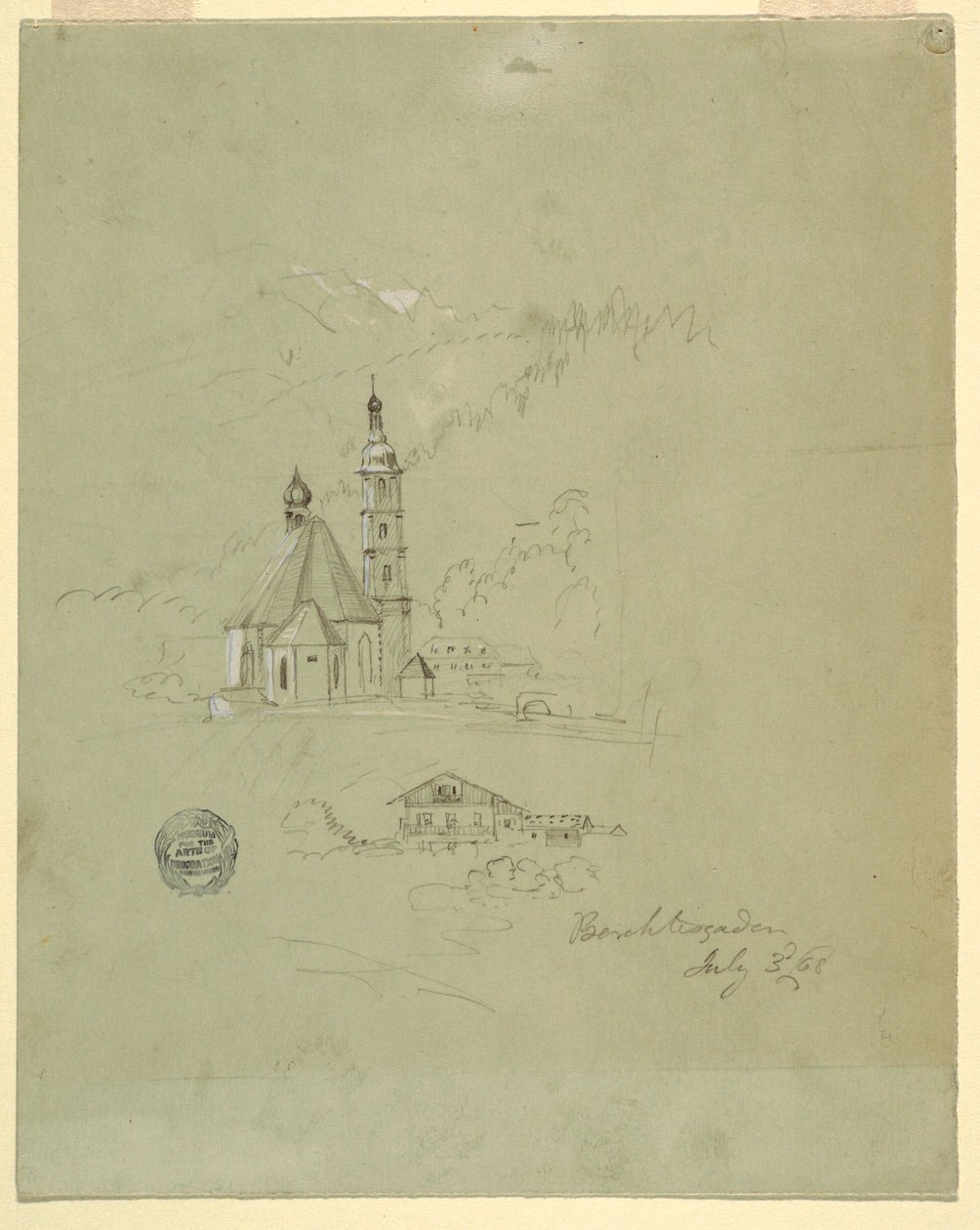 Rysunek, Berchtesgaden, Bawaria, 3 lipca 1868 r. autorstwa Frederic Edwin Church
