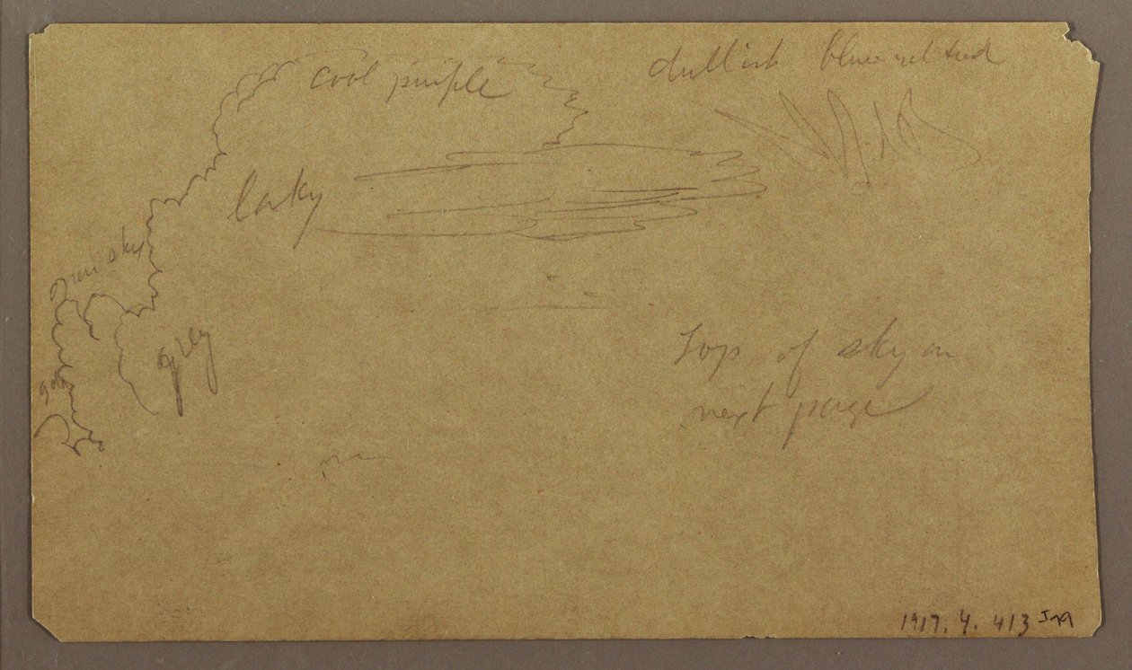 Rysunek, Szkice botaniczne; Verso: Chmury, lipiec 1865 r. autorstwa Frederic Edwin Church