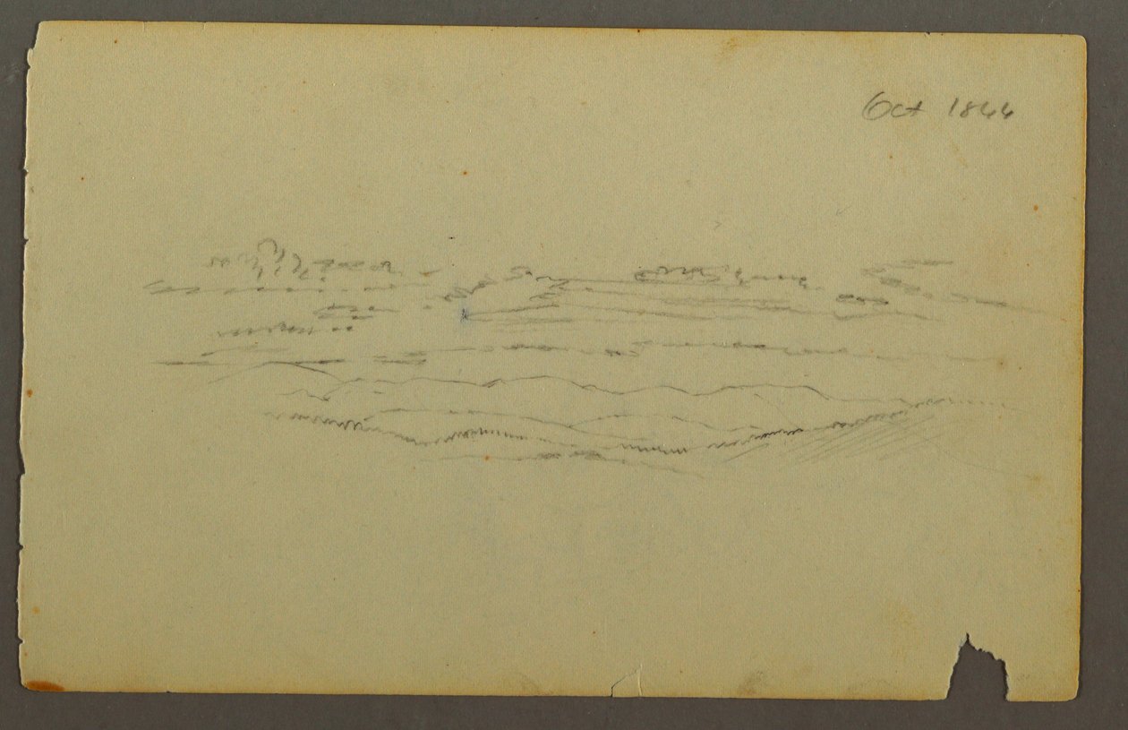 Rysunek, Szeroki pejzaż z chmurami, 1844 r. autorstwa Frederic Edwin Church