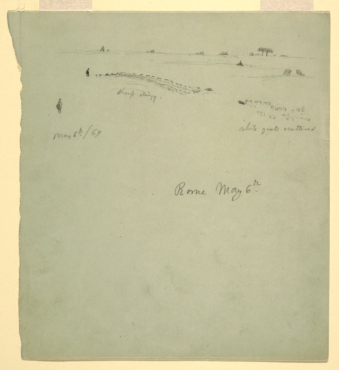 Rysunek, Campagna, Rzym, Włochy, 6 maja 1869 r. autorstwa Frederic Edwin Church
