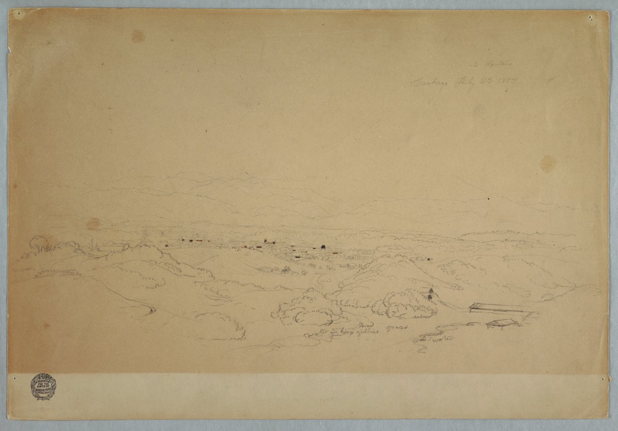 Rysunek, Cartago, Kolumbia, 23 lipca 1853 r. autorstwa Frederic Edwin Church