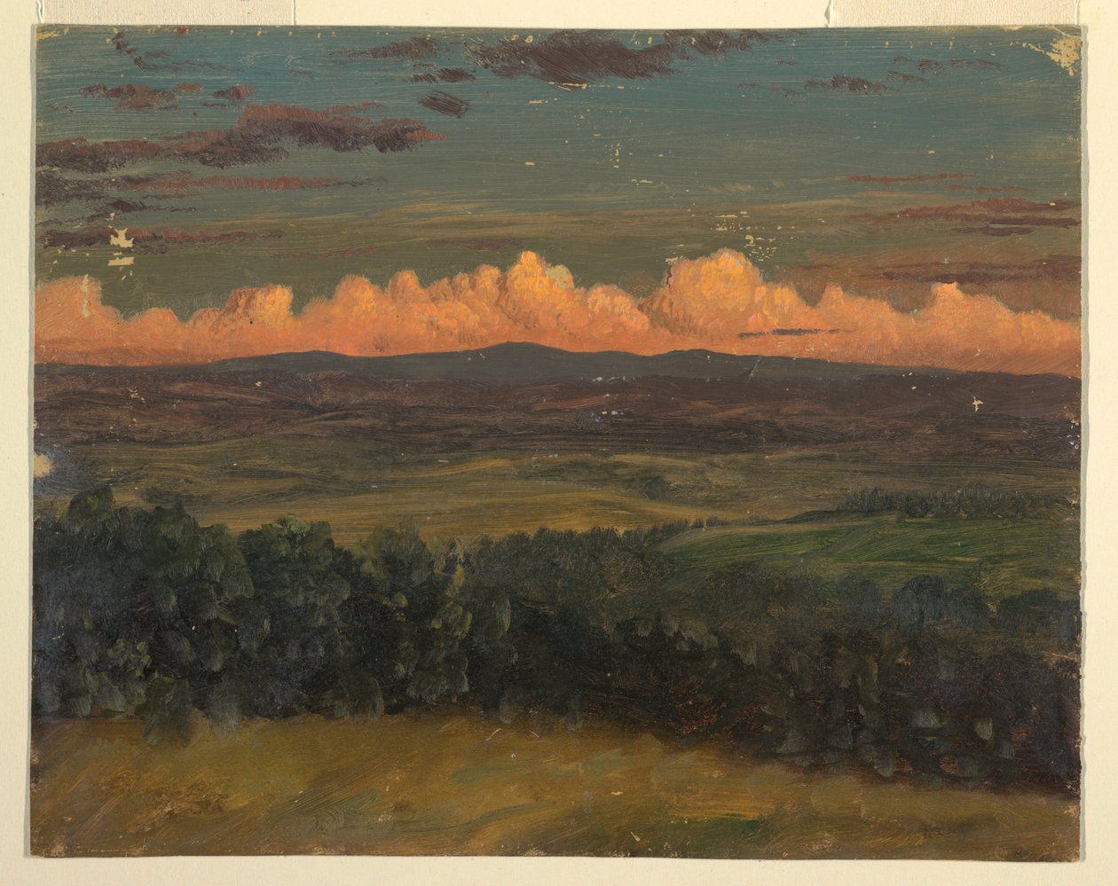 Rysunek, Catskills z Hudson, Nowy Jork, 1870-80 autorstwa Frederic Edwin Church