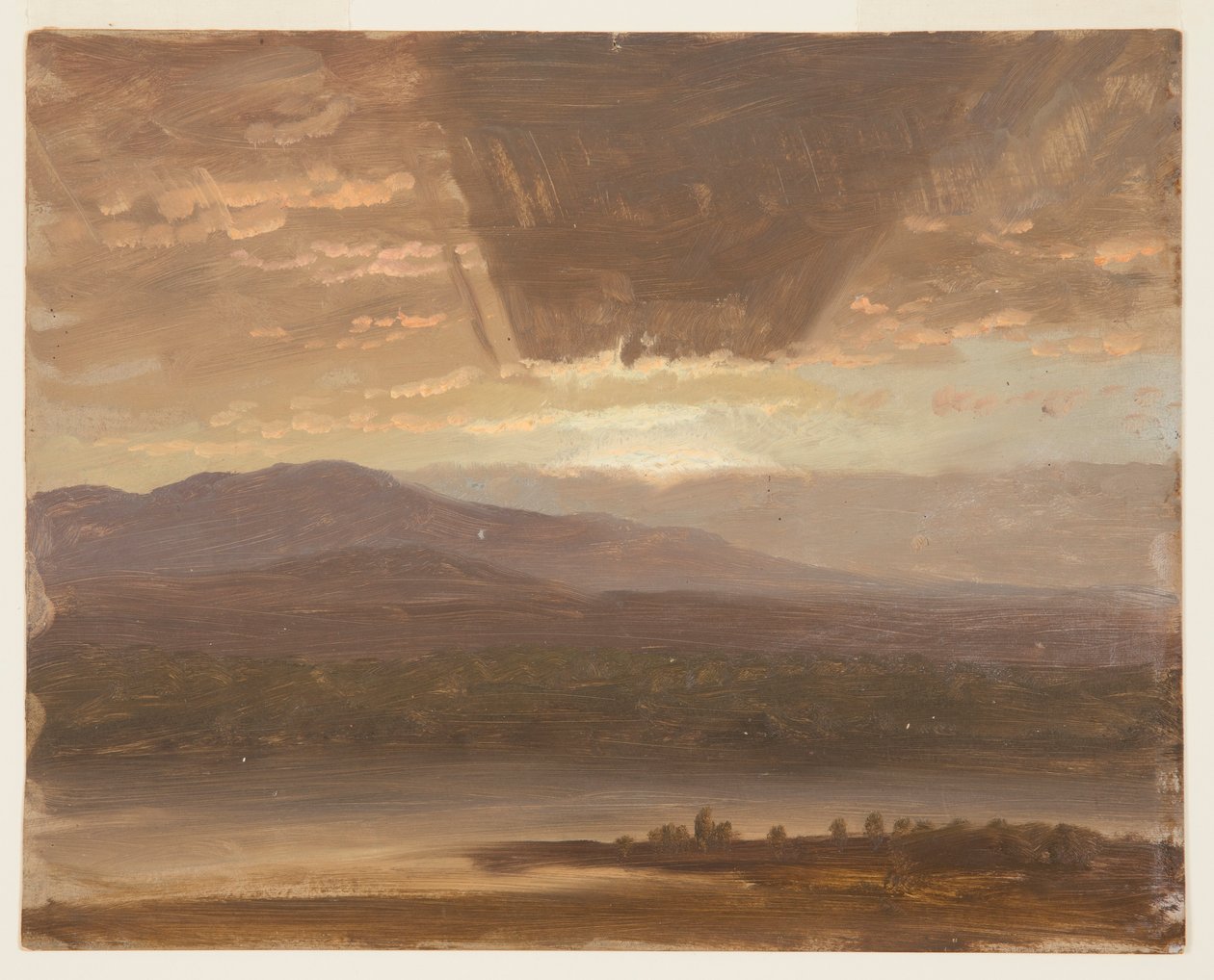 Rysunek, Catskills z Hudson, Nowy Jork, 1870 r. autorstwa Frederic Edwin Church