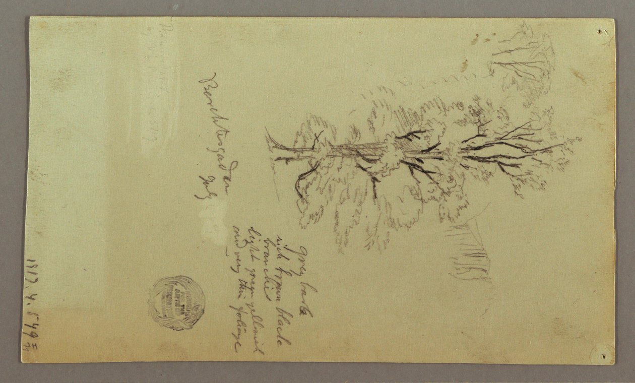 Rysunek, kominy, wodospady, rysunek itp., prawdopodobnie lipiec 1868 r. autorstwa Frederic Edwin Church