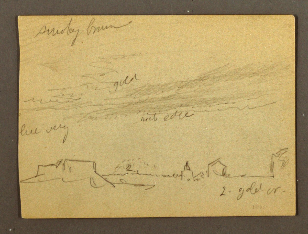Rysunek, Studium chmur nad budynkami, prawdopodobnie 1868-69 autorstwa Frederic Edwin Church
