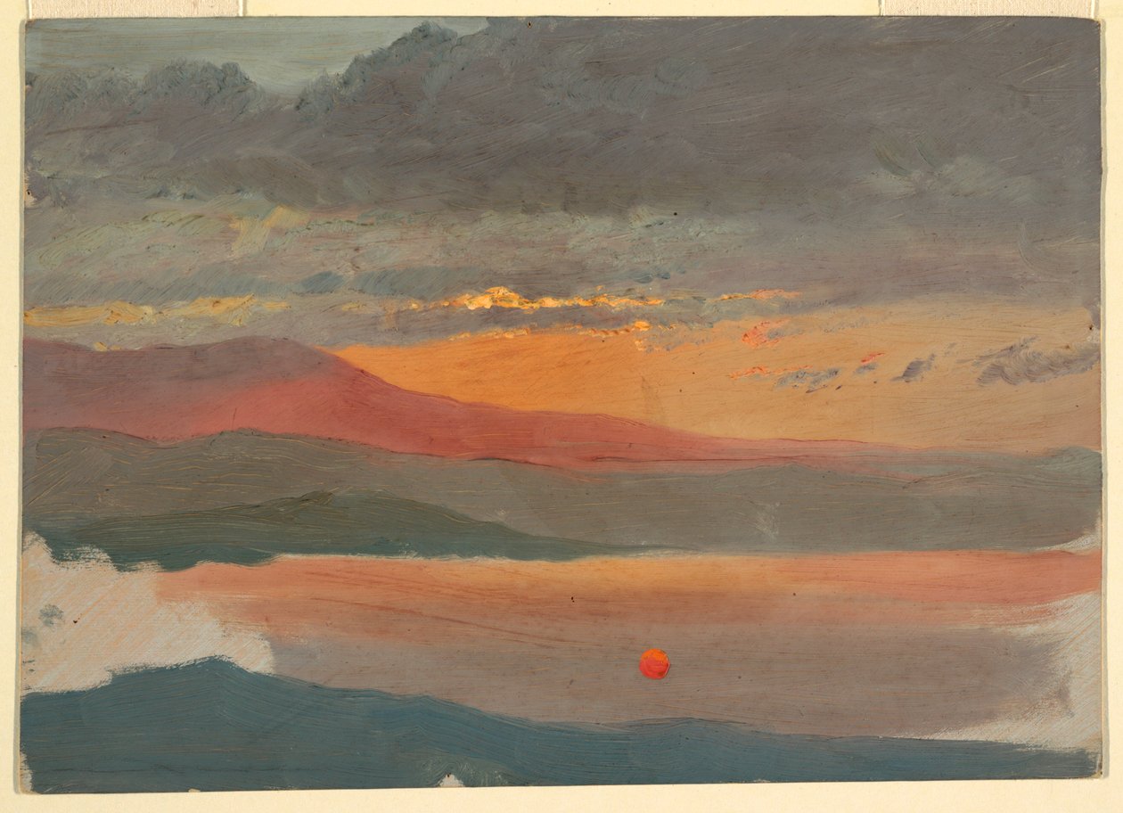 Rysunek, Studium chmur o zachodzie słońca, 1860-70 autorstwa Frederic Edwin Church