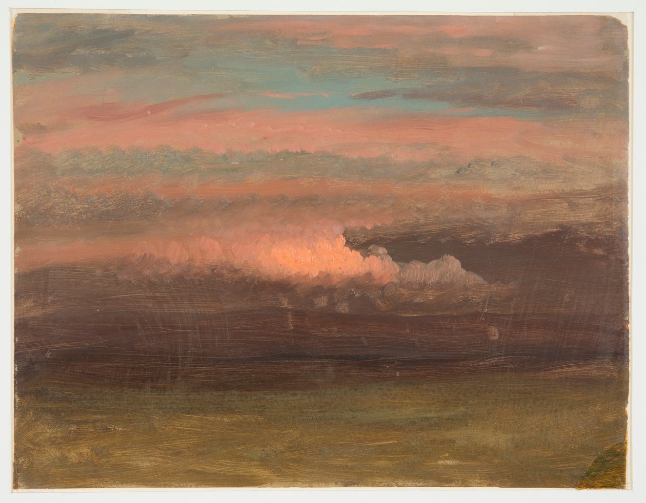 Rysunek, Studium chmury o zachodzie słońca, 1860-70 autorstwa Frederic Edwin Church