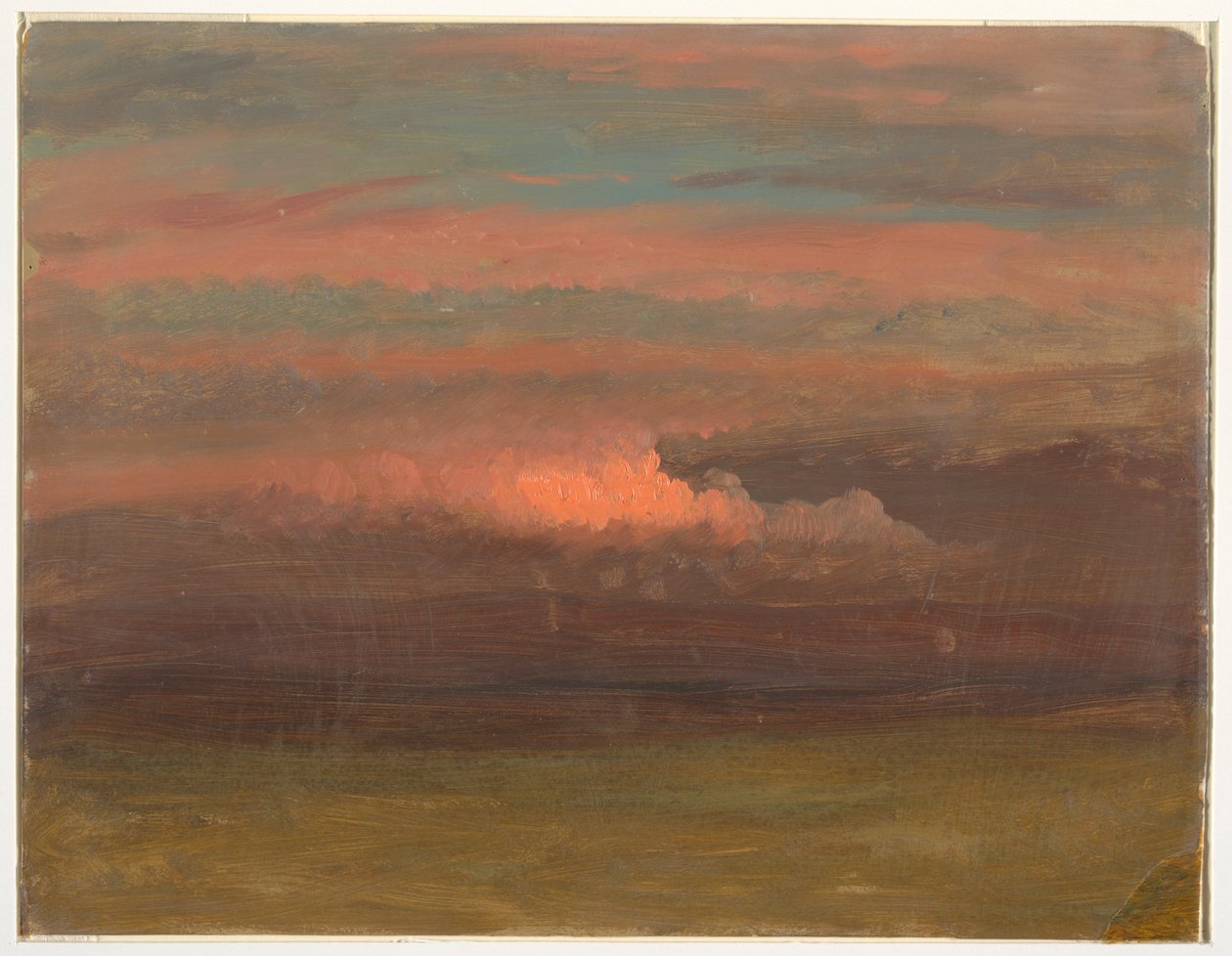 Rysunek, Studium chmury o zachodzie słońca, 1860-70 autorstwa Frederic Edwin Church