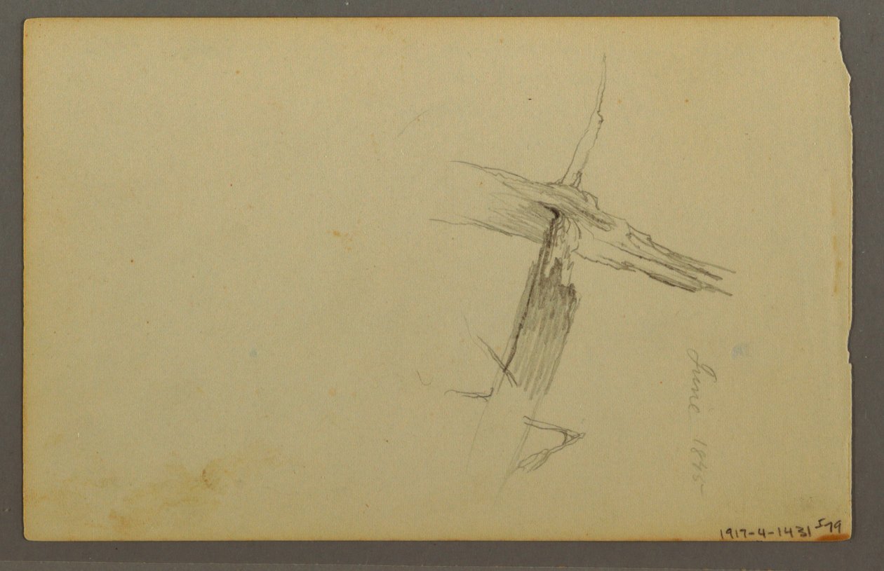 Rysunek, Studium chmury, zbocze wzgórza, 1844 r. autorstwa Frederic Edwin Church