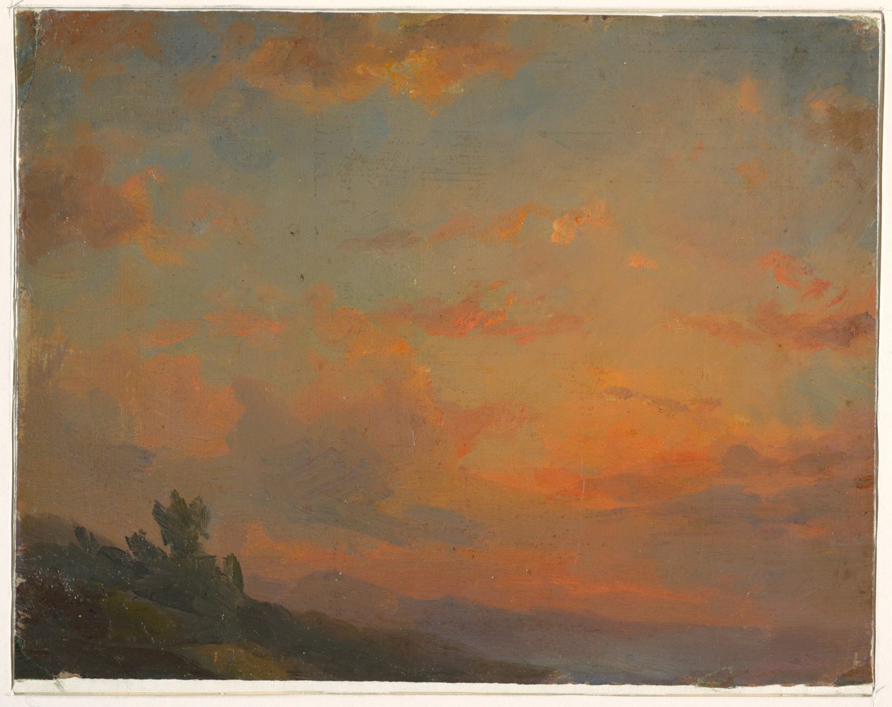 Rysunek, Studium chmury, zachód słońca, 1850-60 autorstwa Frederic Edwin Church