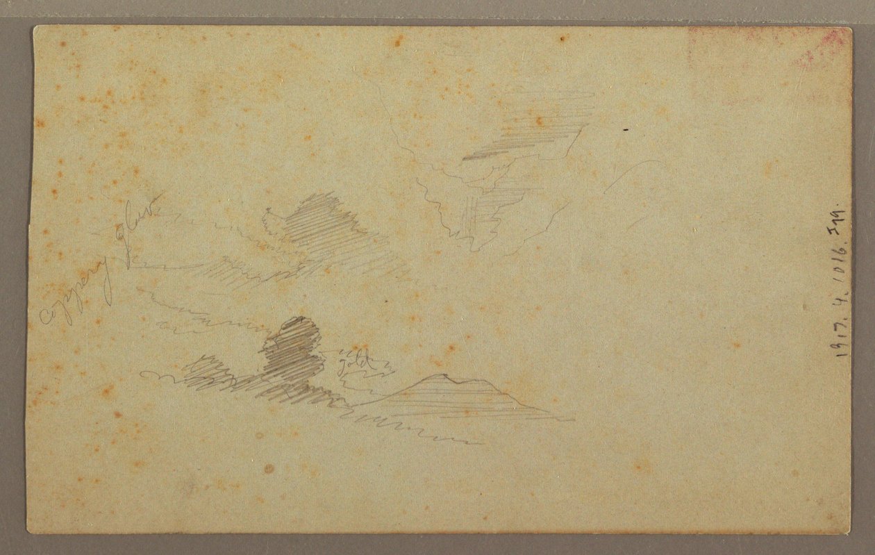 Rysunek, pochmurne niebo nad doliną, lipiec 1863 r. autorstwa Frederic Edwin Church