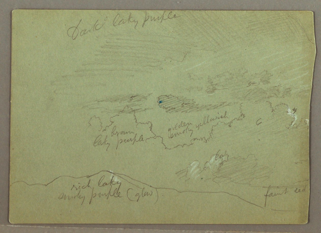 Rysunek, Pochmurne niebo nad grzbietem, prawdopodobnie 1871 r. autorstwa Frederic Edwin Church