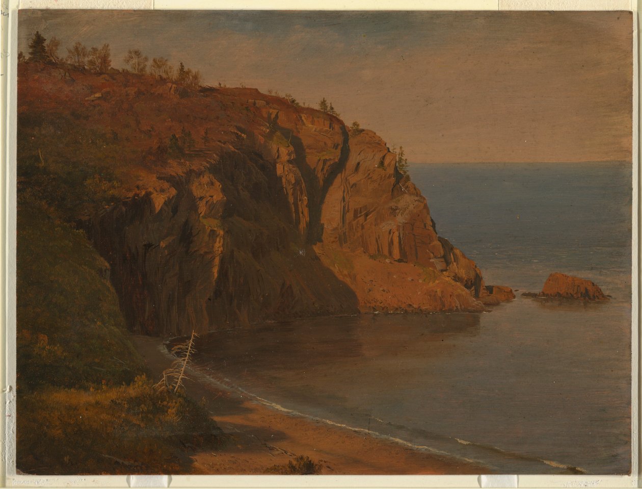 Rysunek, wybrzeże wyspy Grand Manan, Kanada, sierpień lub wrzesień 1851 r. autorstwa Frederic Edwin Church