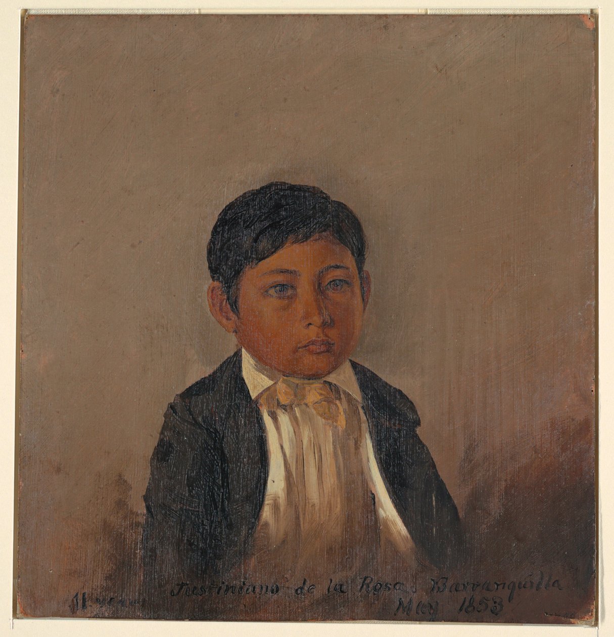 Rysunek, Kolumbia, Barranquilla, portret chłopca, maj 1853 r. autorstwa Frederic Edwin Church