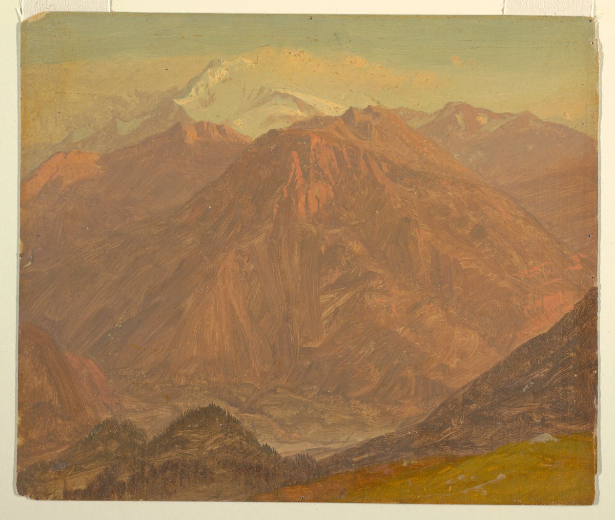 Rysunek, Kolumbia lub Ekwador, góry, 1853 lub 1857 r. autorstwa Frederic Edwin Church
