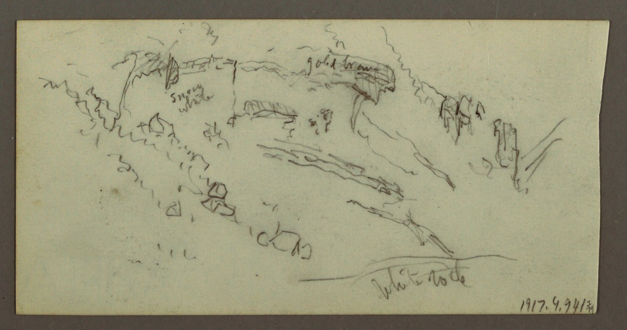 Rysunek, studium postaci, pasmo górskie, prawdopodobnie 1868 r. autorstwa Frederic Edwin Church