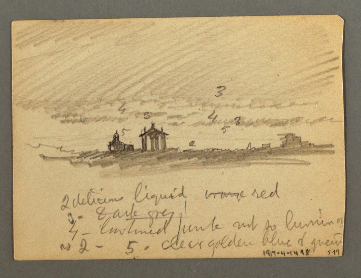 Rysunek, Fortyfikacja klifów, Sion, dolina Rodanu, prawdopodobnie 1868 r. autorstwa Frederic Edwin Church