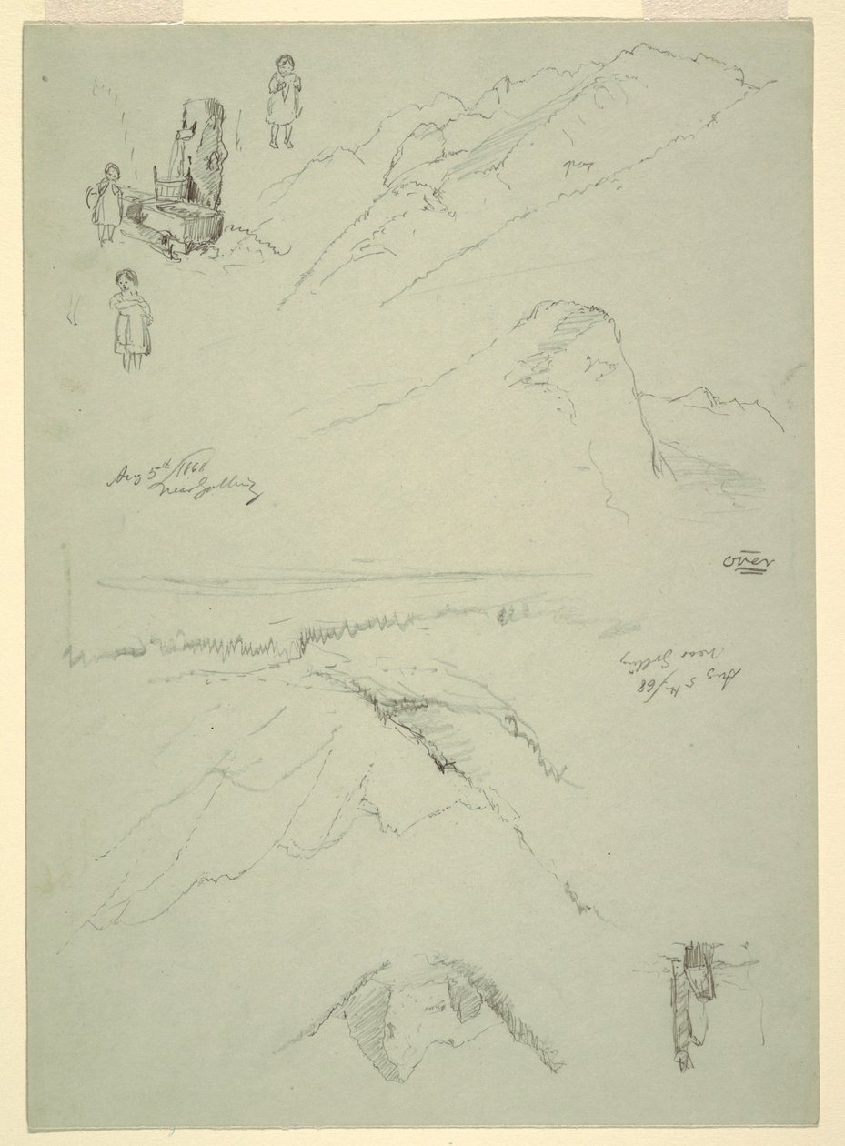 Rysunek z "okolic Golling", Austria, 5 sierpnia 1868 r. autorstwa Frederic Edwin Church