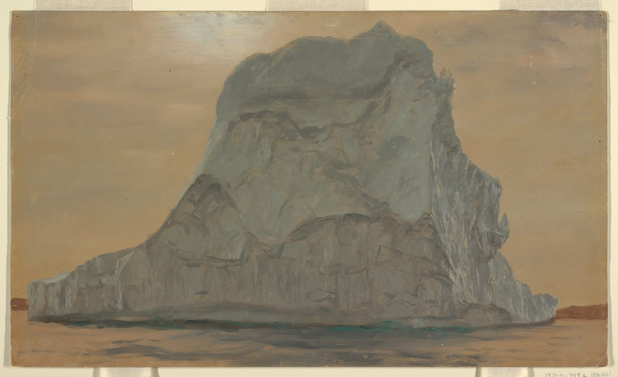 Rysunek, szara góra lodowa, czerwiec lub lipiec 1865 r. autorstwa Frederic Edwin Church