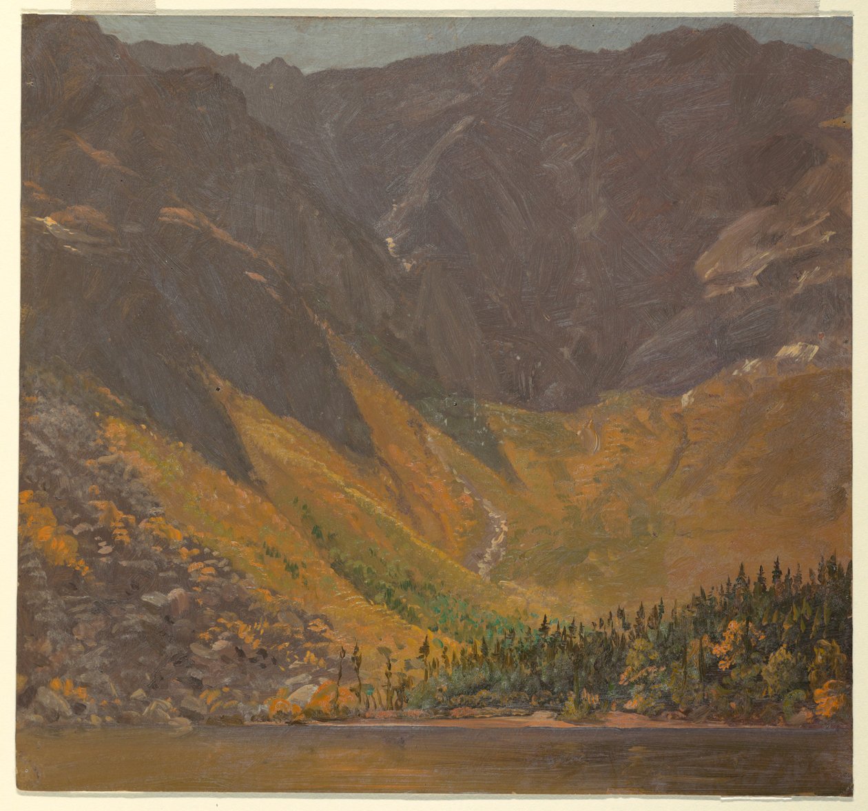 Rysunek, Great Basin, Mount Katahdin, Maine, przed 1878 r. autorstwa Frederic Edwin Church