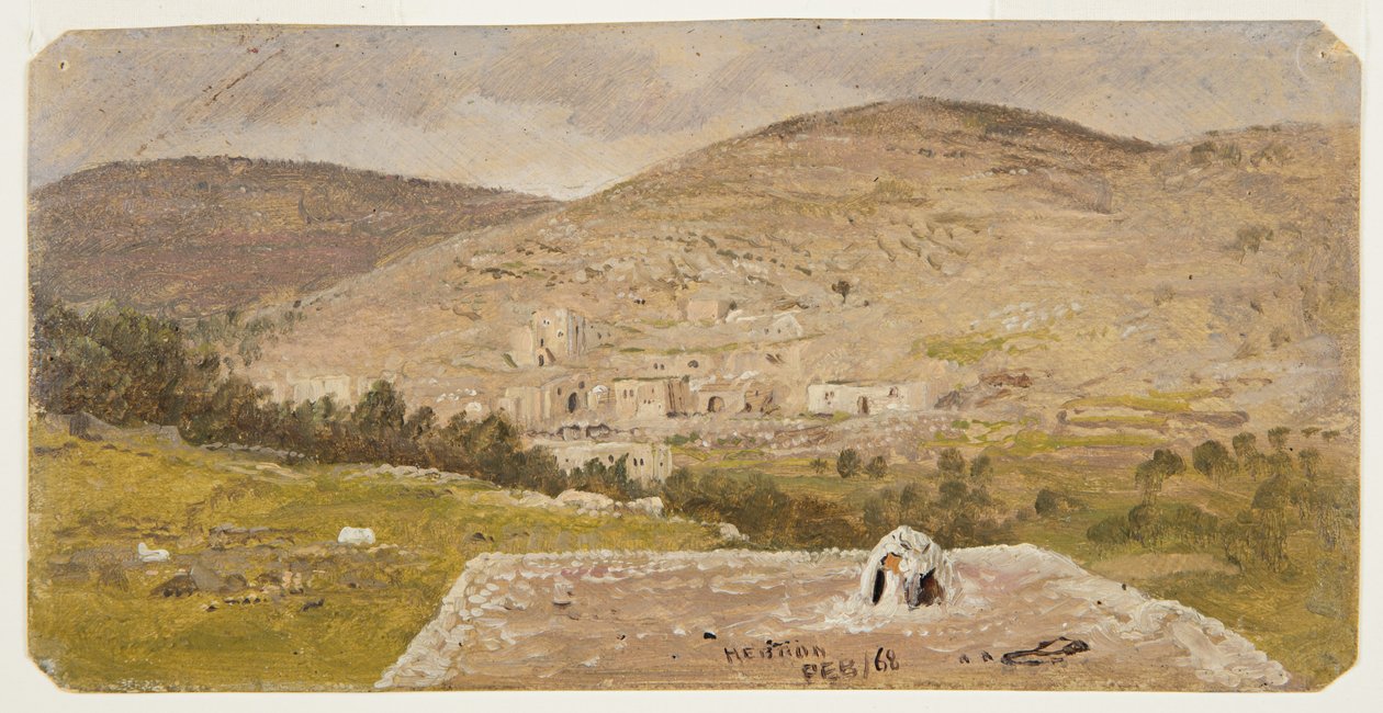 Rysunek, Hebron, widok ogólny, luty 1868 r. autorstwa Frederic Edwin Church