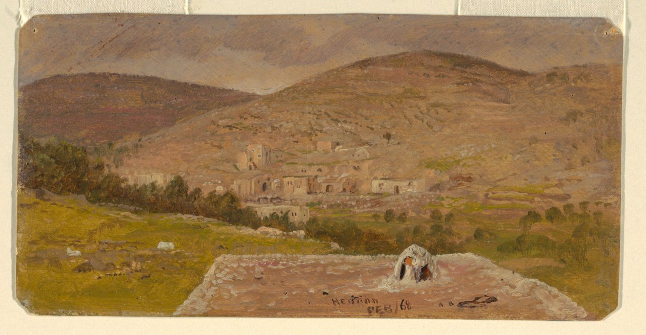 Rysunek, Hebron, widok ogólny, luty 1868 r. autorstwa Frederic Edwin Church