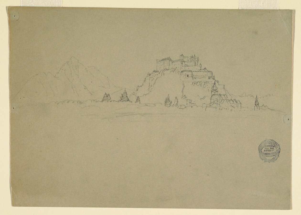 Rysunek, Hehensalzburg, Austria (verso), 1868 r. autorstwa Frederic Edwin Church