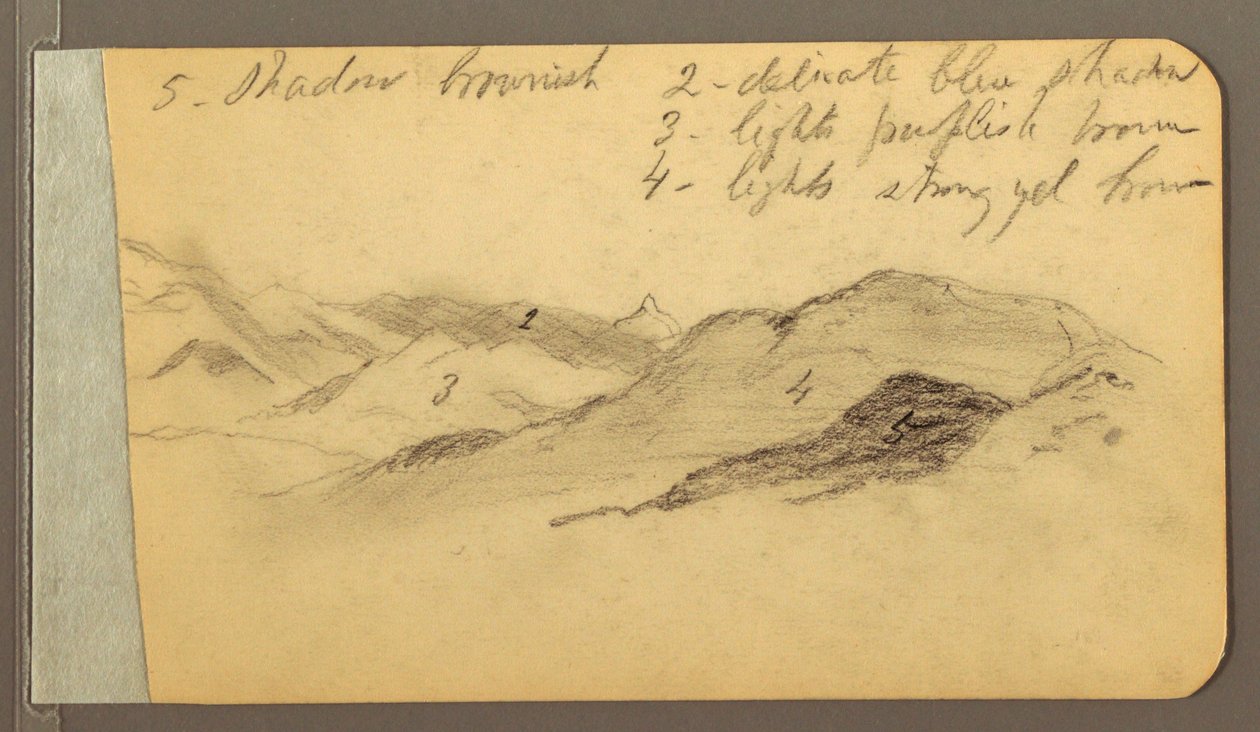 Rysunek, Wzgórza; Verso: Głowa, 1889 autorstwa Frederic Edwin Church