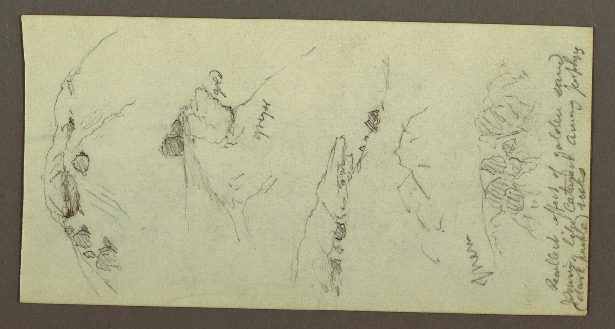 Rysunek, Wzgórza z głazami, prawdopodobnie 1868 r. autorstwa Frederic Edwin Church