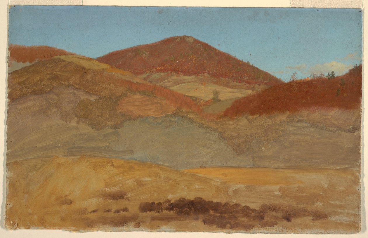 Rysunek, pagórkowaty krajobraz, jesień, 1870-80 autorstwa Frederic Edwin Church
