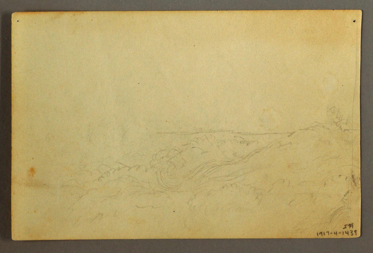 Rysunek, Dom w lesie nad strumieniem, kwiecień 1845 r. autorstwa Frederic Edwin Church